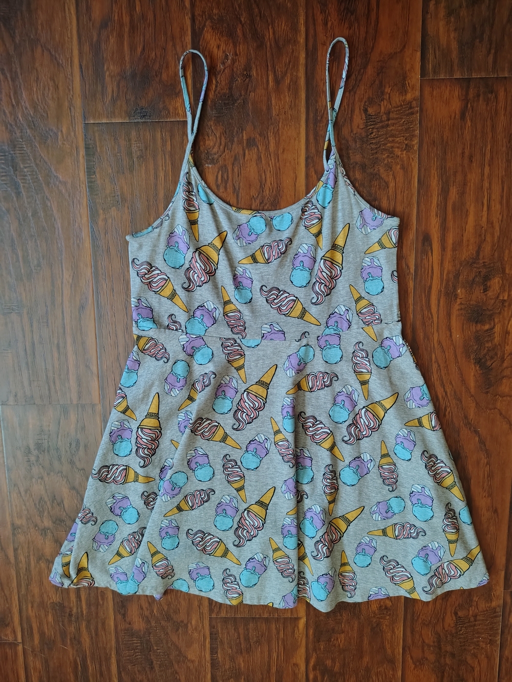 H&M Divided ice cream cone grey casual mini dress festival kawaii gift Size L